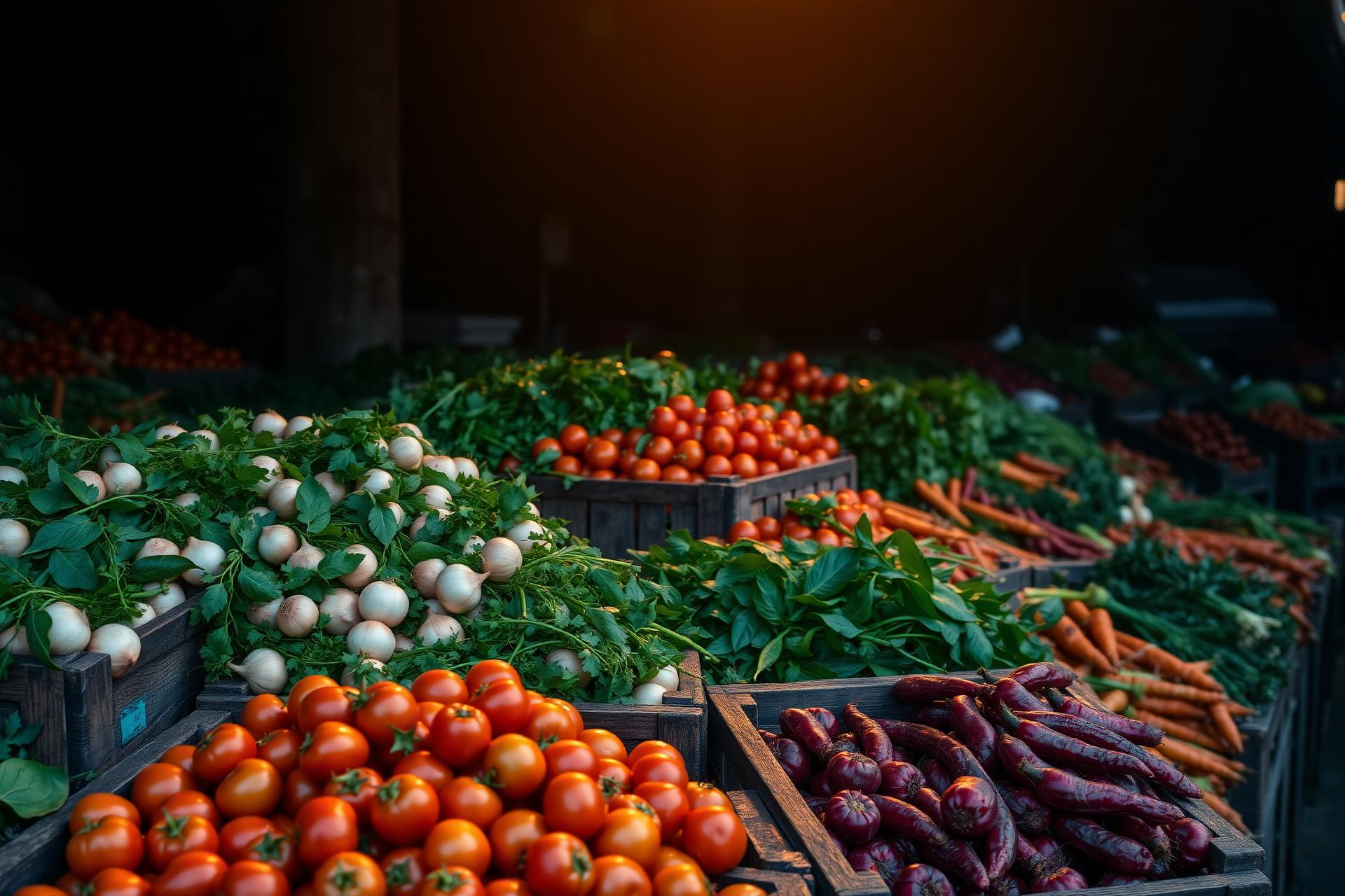 Fresh vegetables at wholesale market